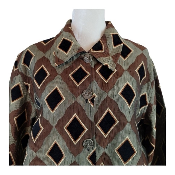 VTG 90s Keren Hart Collection Diamond Print Jacket XL - Picture 9 of 15